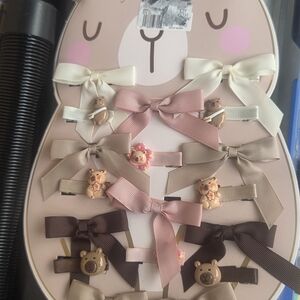 Cute Animal Hair Clip Set with Bows